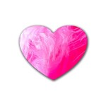 Pink Feather Heart Coaster (4 pack)