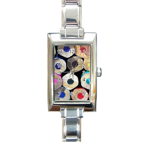 Pencil ends Rectangular Italian Charm Watch from UrbanLoad.com Front