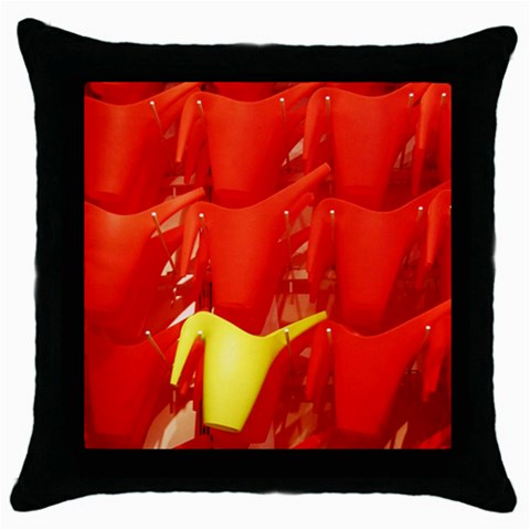 One Yellow One Throw Pillow Case (Black) from UrbanLoad.com Front