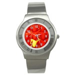 One Yellow One Stainless Steel Watch