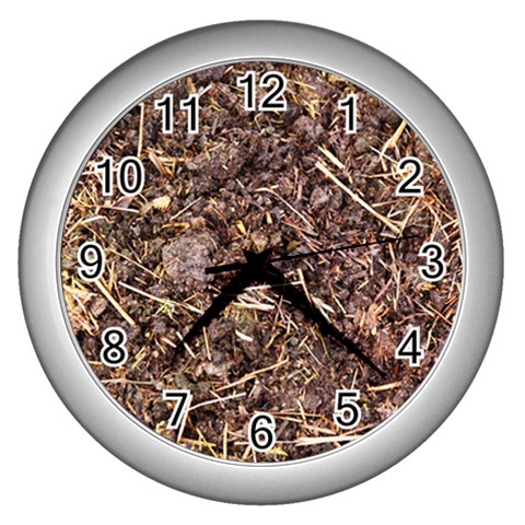 Manure...lol :) Wall Clock (Silver) from UrbanLoad.com Front