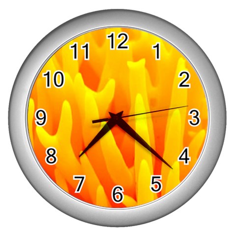 Macro of mushroom Wall Clock (Silver) from UrbanLoad.com Front