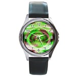 Hypnotic Fractal Round Metal Watch