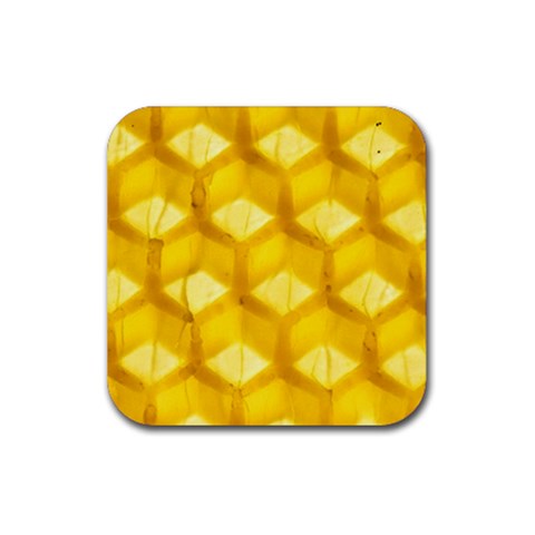 Honeycomb macro Rubber Coaster (Square) from UrbanLoad.com Front
