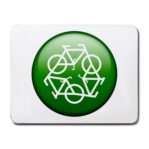 Green recycle symbol Small Mousepad from UrbanLoad.com Front
