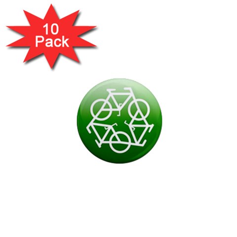 Green recycle symbol 1  Mini Magnet (10 pack)  from UrbanLoad.com Front