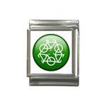 Green recycle symbol Italian Charm (13mm)