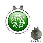 Green recycle symbol Golf Ball Marker Hat Clip