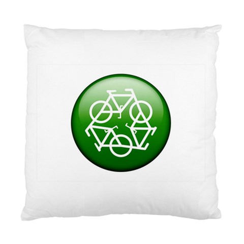 Green recycle symbol Cushion Case (One Side) from UrbanLoad.com Front