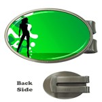 Green silhouette Money Clip (Oval)