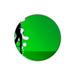 Green silhouette Rubber Coaster (Round)