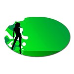 Green silhouette Magnet (Oval)