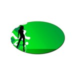 Green silhouette Sticker Oval (100 pack)