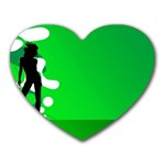 Green silhouette Mousepad (Heart)