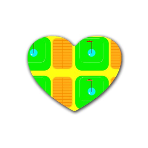 Golf Course Rubber Coaster (Heart) from UrbanLoad.com Front