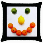 Fruit smile Throw Pillow Case (Black)