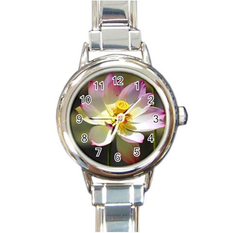 Lotus Flower Long   Round Italian Charm Watch from UrbanLoad.com Front