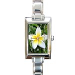 Good Morning Flower  Rectangular Italian Charm Watch