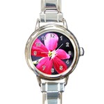 Antina Flower  Round Italian Charm Watch