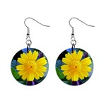 A Yellow Flower  1  Button Earrings