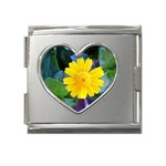 A Yellow Flower  Mega Link Heart Italian Charm (18mm)