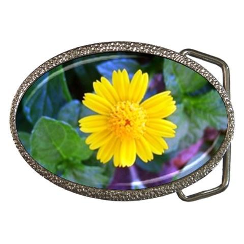 A Yellow Flower  Belt Buckle from UrbanLoad.com Front