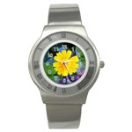 A Yellow Flower  Stainless Steel Watch