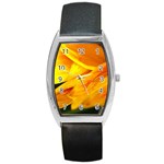 Yellow Sunflower 1   Barrel Style Metal Watch