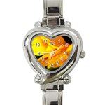 Yellow Sunflower 1   Heart Italian Charm Watch