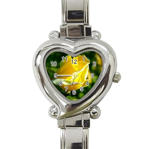 Yellow Rose  Heart Italian Charm Watch from UrbanLoad.com Front