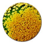 Yellow Flower Stars   Round Mousepad
