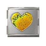 Yellow Flower Stars   Mega Link Heart Italian Charm (18mm)