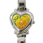 Yellow Flower Stars   Heart Italian Charm Watch