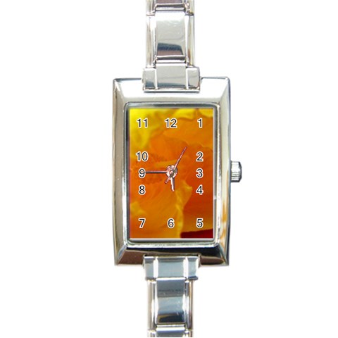 Yellow Flower Front  Rectangular Italian Charm Watch from UrbanLoad.com Front