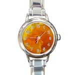 Yellow Flower Front  Round Italian Charm Watch