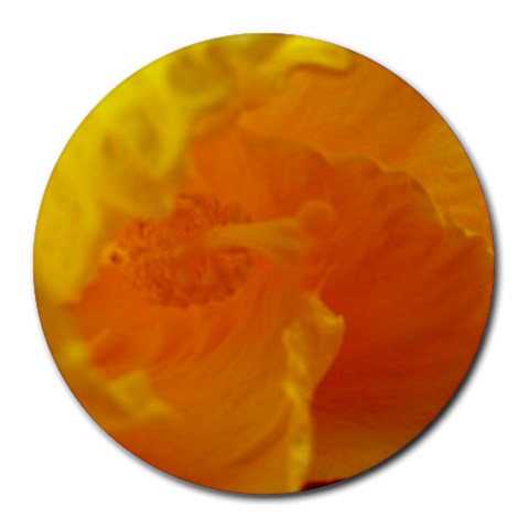 Yellow Flower Front  Round Mousepad from UrbanLoad.com Front