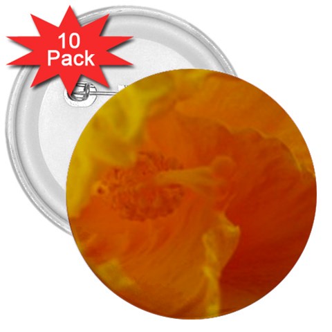 Yellow Flower Front  3  Button (10 pack) from UrbanLoad.com Front