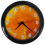 Yellow Flower Front  Wall Clock (Black)