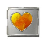Yellow Flower Front  Mega Link Heart Italian Charm (18mm)