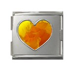 Yellow Flower Front  Mega Link Heart Italian Charm (18mm)