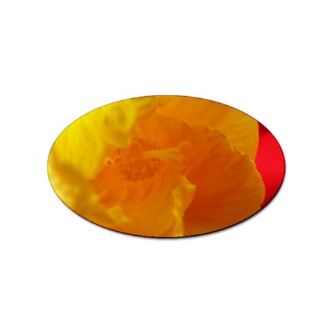 Yellow Flower Front  Sticker (Oval) from UrbanLoad.com Front