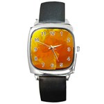 Yellow Flower Front  Square Metal Watch