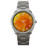 Yellow Flower Front  Sport Metal Watch