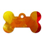 Yellow Flower Front  Dog Tag Bone (One Side)