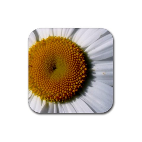 Yellow Daisy Detail  Rubber Coaster (Square) from UrbanLoad.com Front