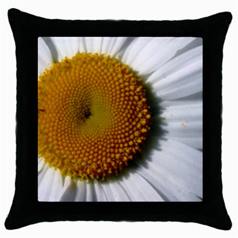 Yellow Daisy Detail  Throw Pillow Case (Black) from UrbanLoad.com Front
