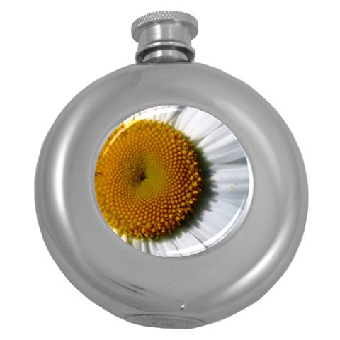 Yellow Daisy Detail  Hip Flask (5 oz) from UrbanLoad.com Front