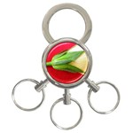 Yellow Flower Side  3-Ring Key Chain