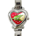 Yellow Flower Side  Heart Italian Charm Watch