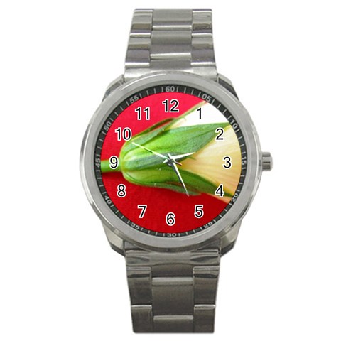 Yellow Flower Side  Sport Metal Watch from UrbanLoad.com Front